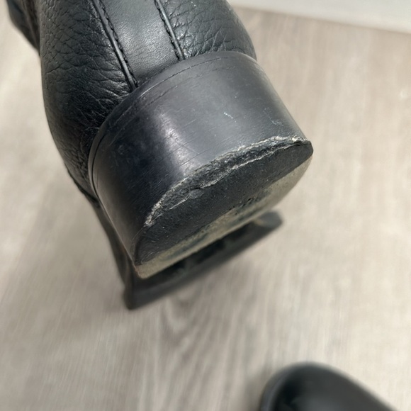 Tory Burch Julian Black Pebble Leather with Gold Emblem Tall Riding Boots Size 7 - Picture 13 of 16